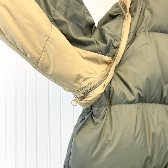 Rocky Mens 2XL Down Puffer‎ Convertible Jacket Vest Olive Green Tan Winter FLAW - Picture 5 of 14